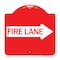 Signmission Designer Series Sign-Fire Lane Right Arrow, Red & White Aluminum Sign, 18" x 18", RW-1818-24391 A-DES-RW-1818-24391 - alternate 1